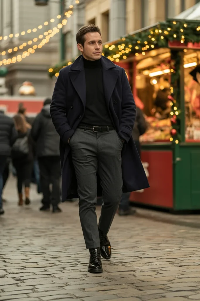 Christmas peacoat outfit men