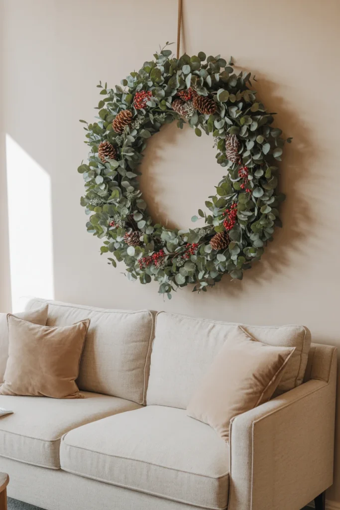 Christmas wreath wall decor