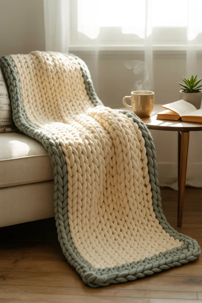 Chunky crochet blanket gift