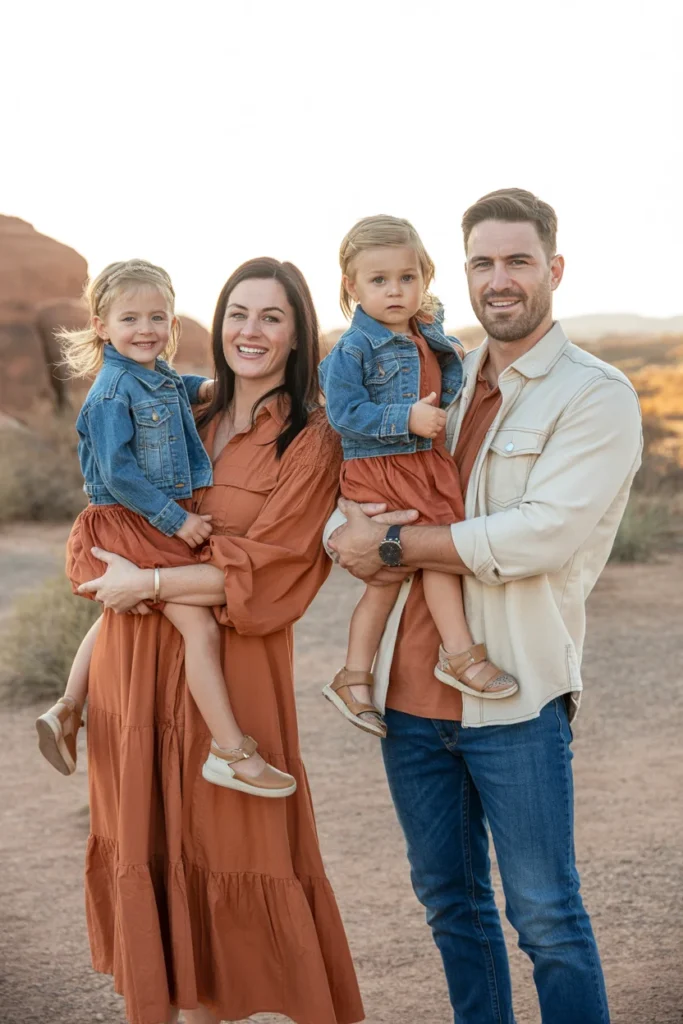 Color coordinated family pictures