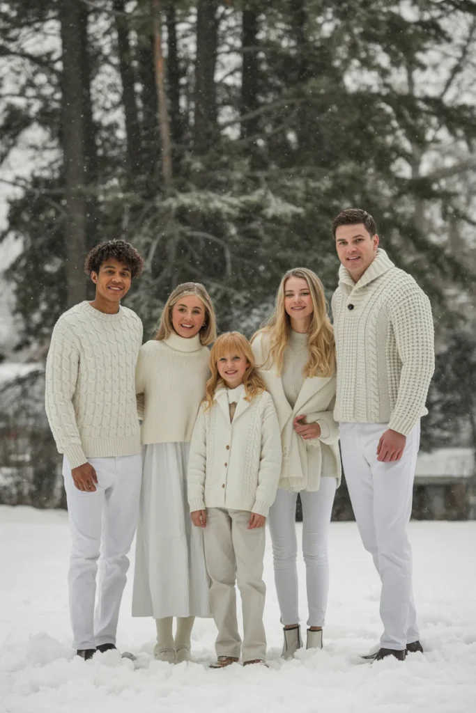 Coordinating family holiday outfits white