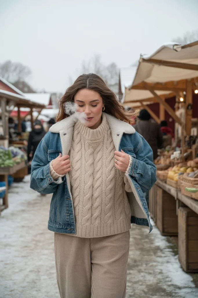 Cozy neutral winter outfit