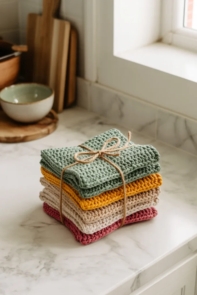 Crochet dishcloth set