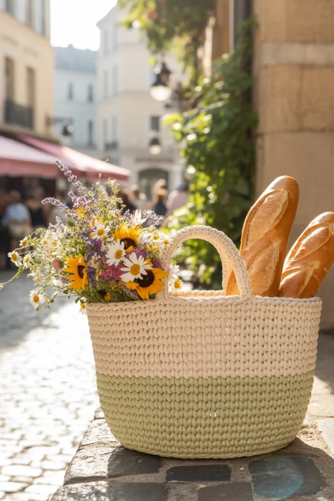 Crochet market basket gift