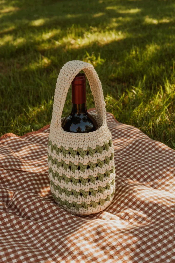 Crochet wine holder gift