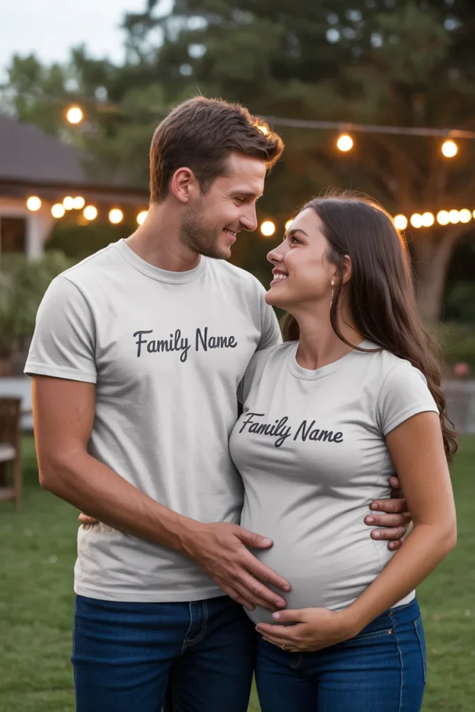 Custom gender reveal family shirts