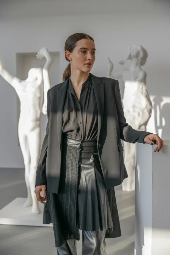 Elegant black winter layers