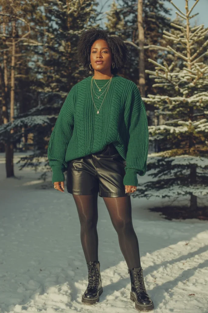 Emerald green winter sweater