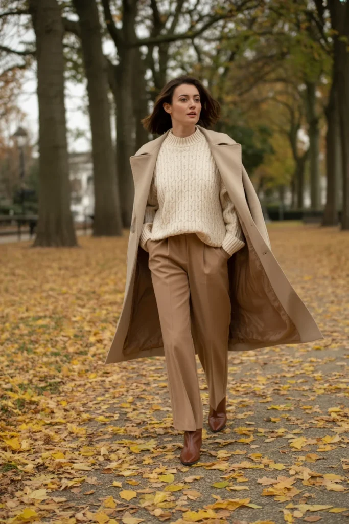 Fall wide leg pants outfit
