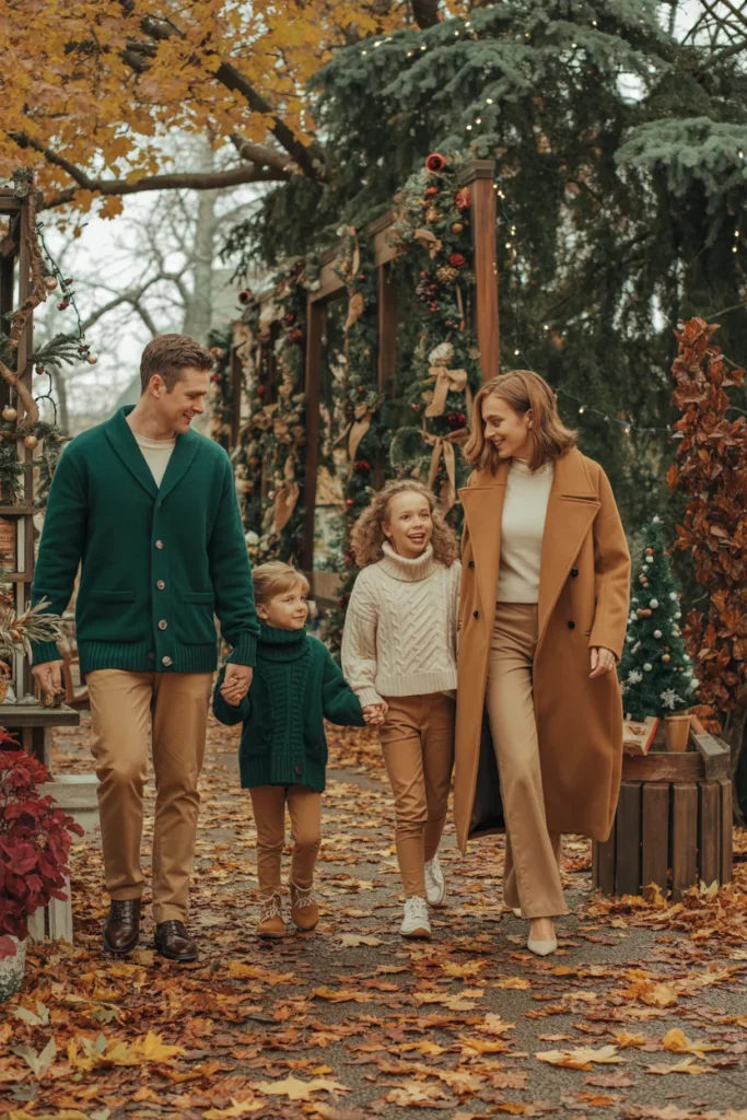  Family Christmas photo outfits green