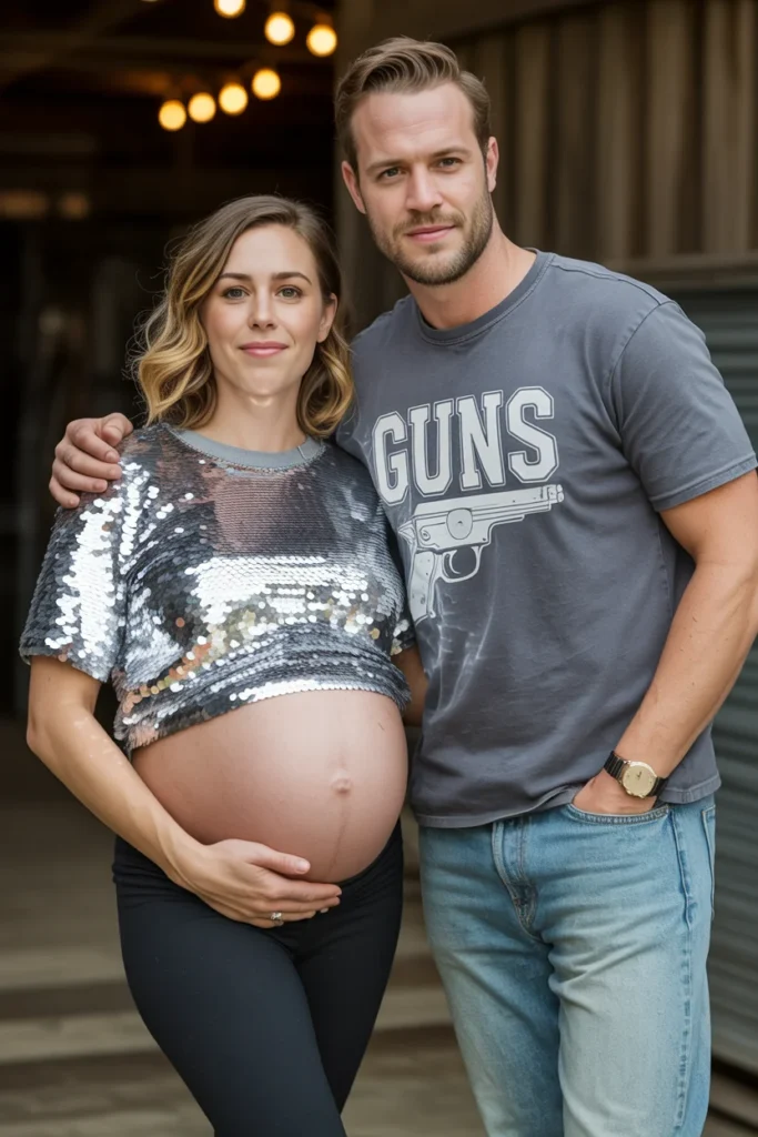 Guns or glitter reveal outfit