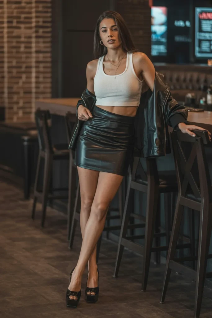 Leather mini skirt Vegas