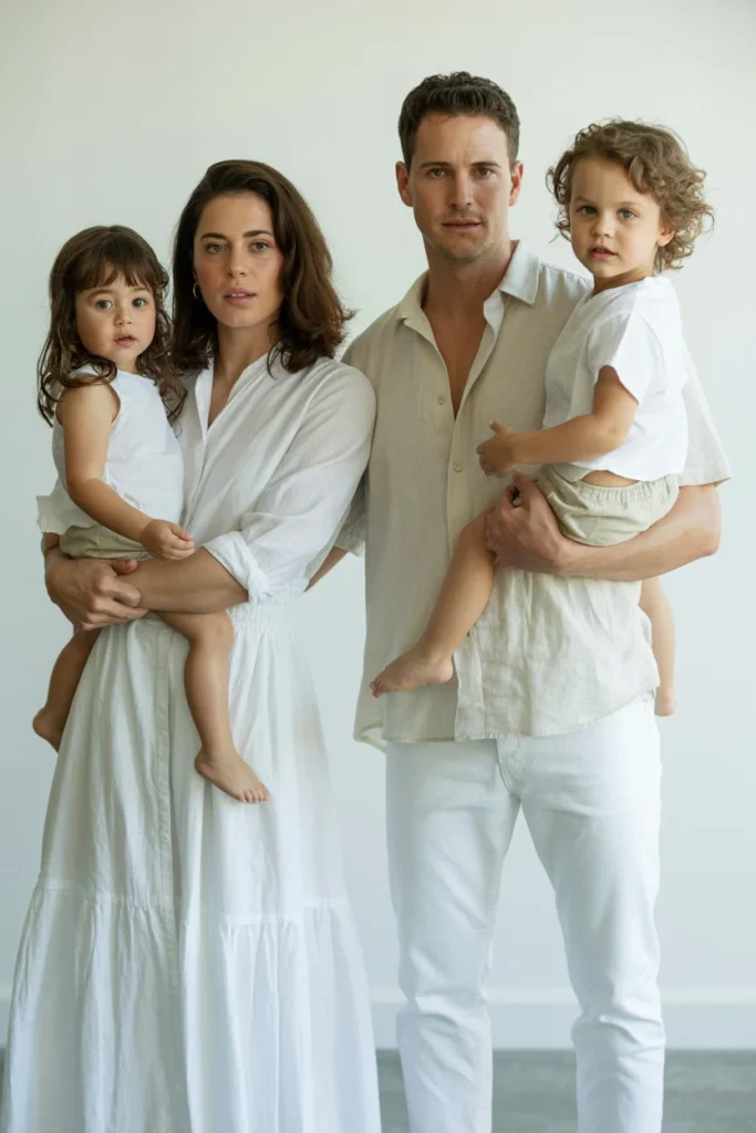 Matching family outfits white