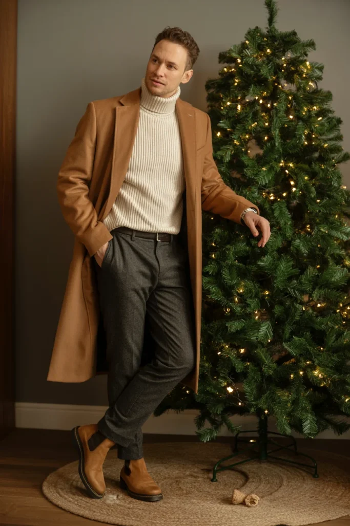 Men's Christmas turtleneck outfit
