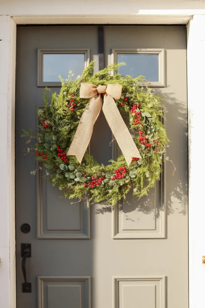 Minimalist farmhouse Christmas wreath