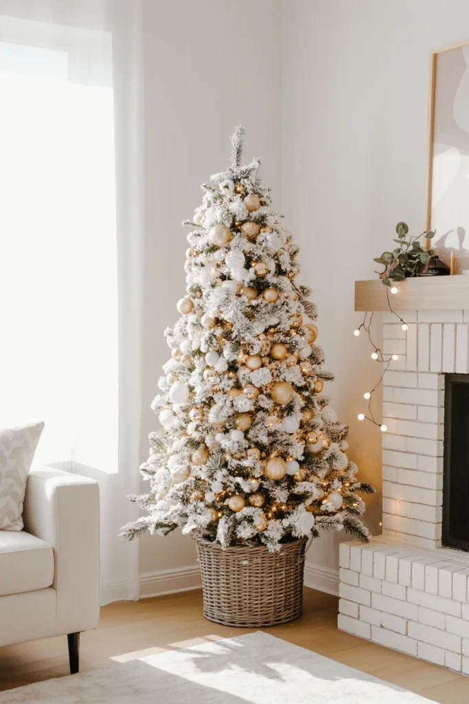 Minimalist white Christmas tree