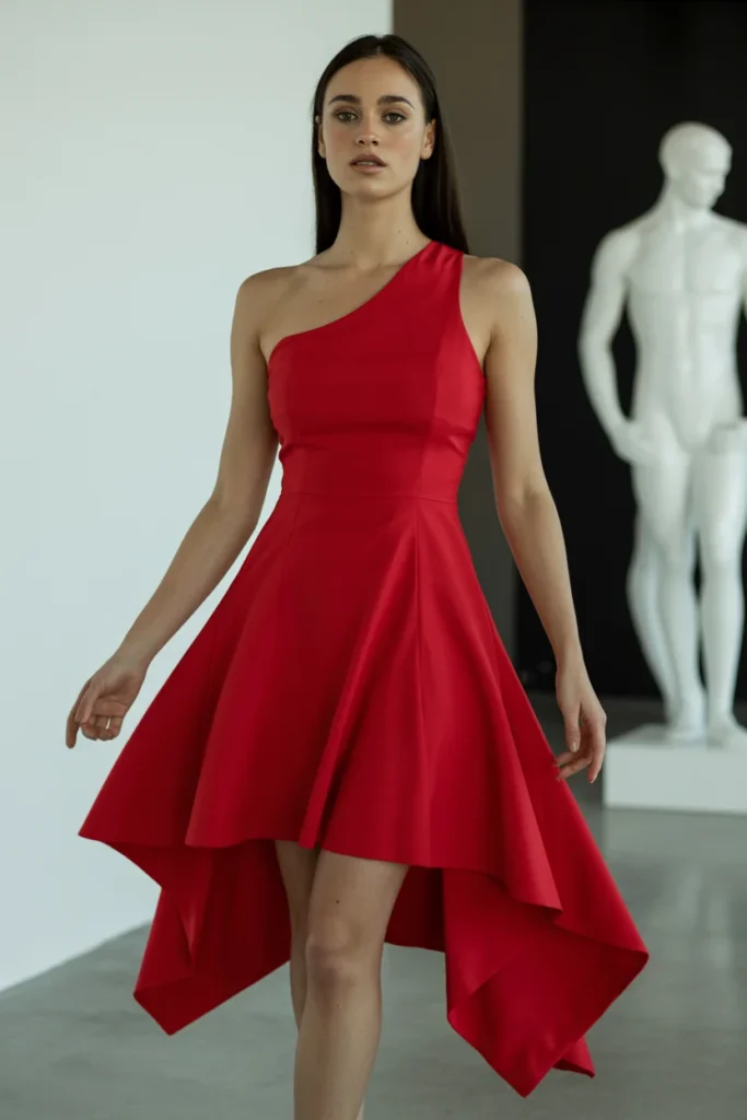 Modern red Christmas outfit