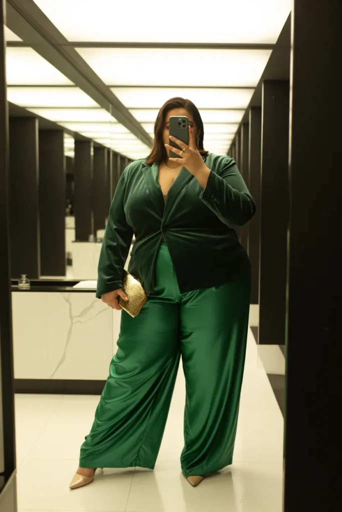 Monochrome plus size club outfit