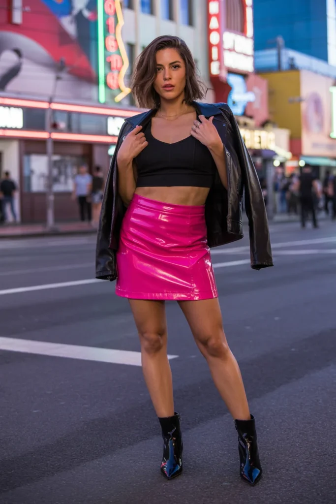 Neon Vegas mini skirt