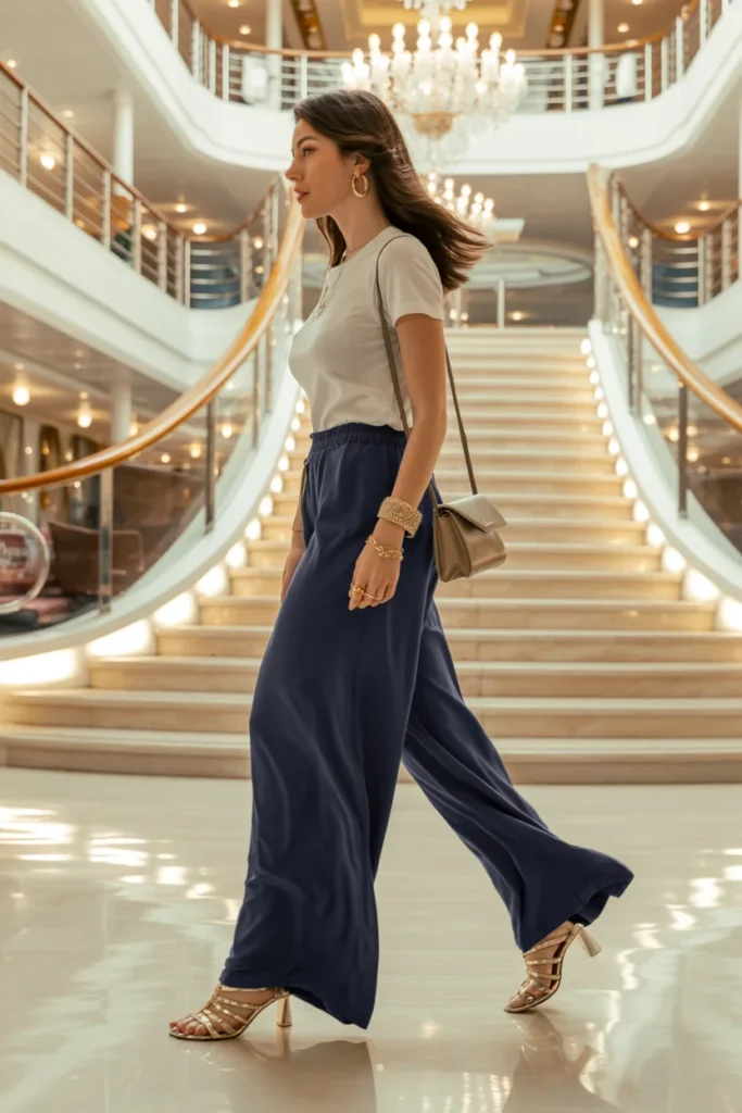 Palazzo pants cruise outfit
