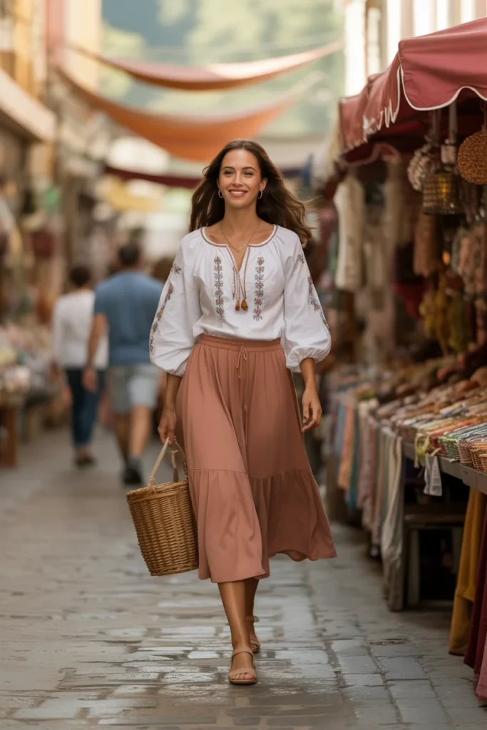 Patchwork pants hippie outfit