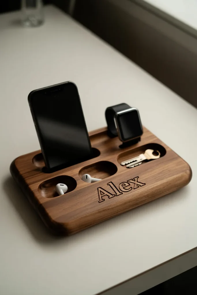 Personalized Wooden Docking Station