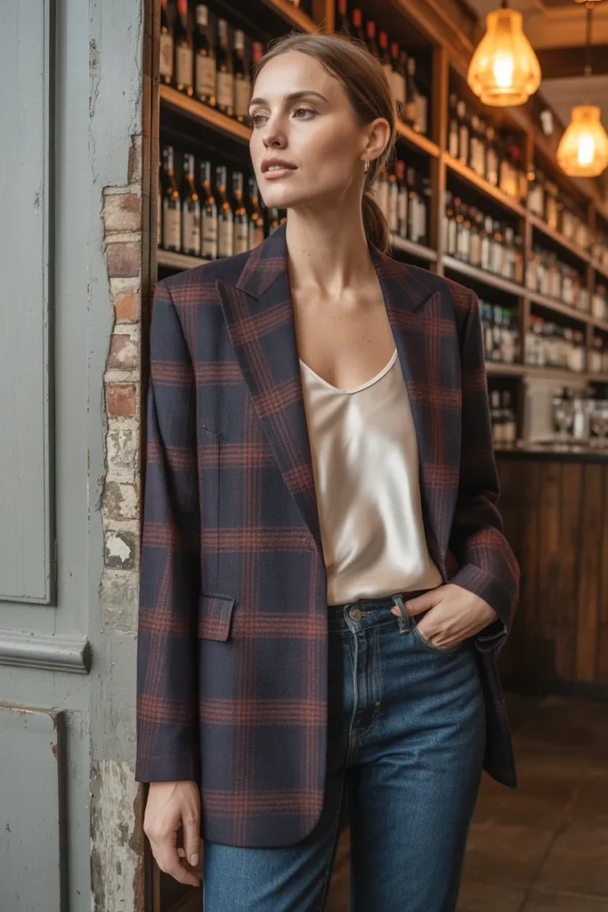 Plaid blazer winter style