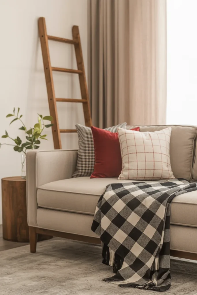 Plaid farmhouse holiday decor