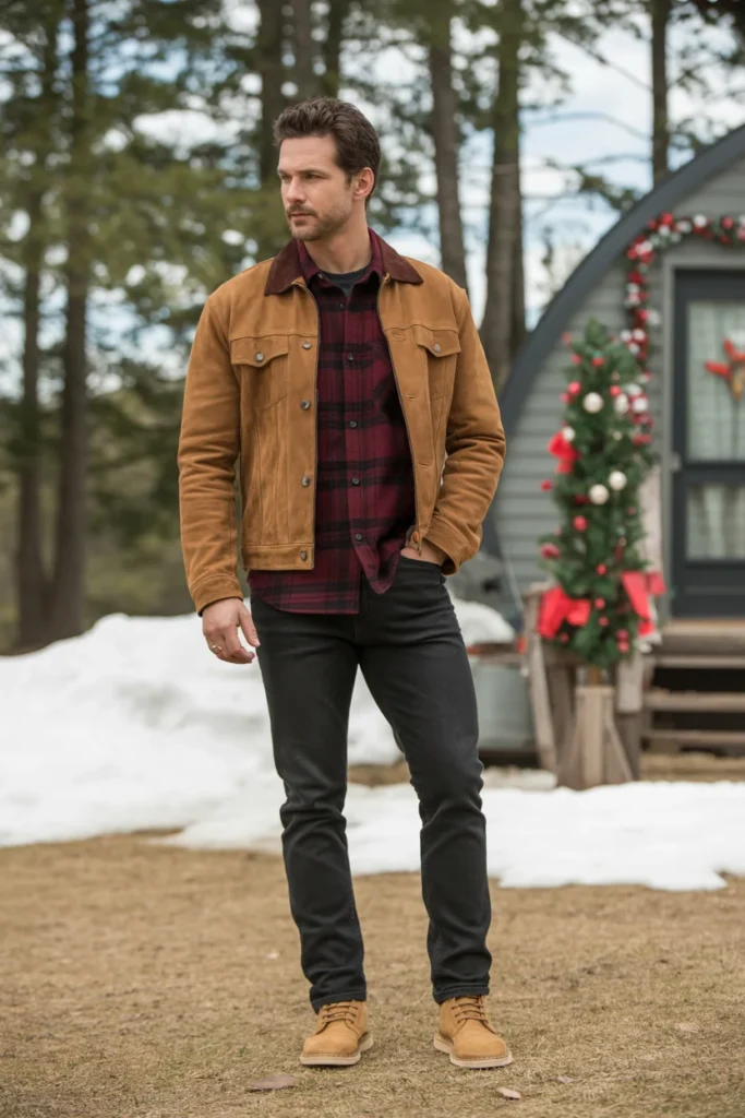 Plaid flannel Christmas outfit