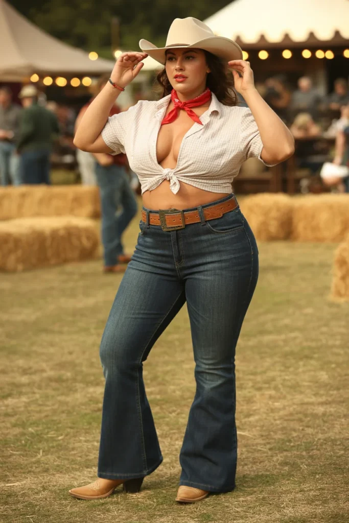 Plus size country concert cowgirl outfit