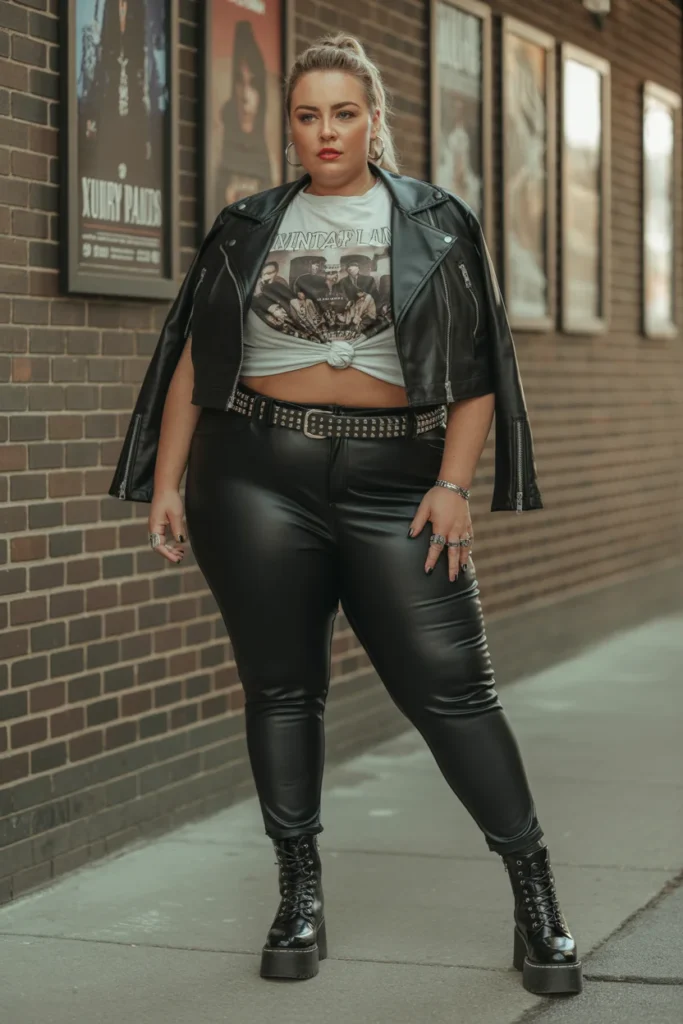 Plus size rock concert look