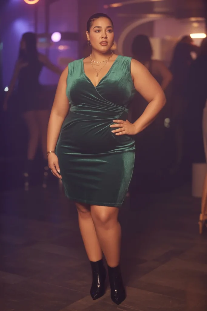 Plus size club outfit ideas - Velvet dress