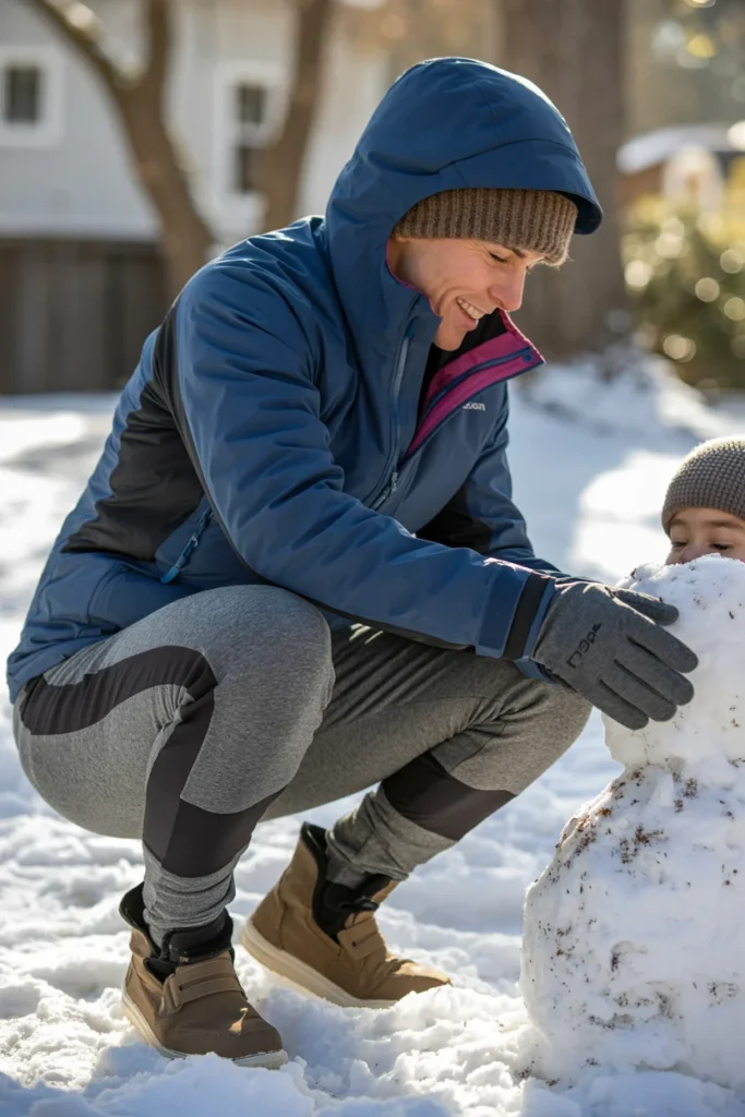 Practical insulated winter outfit