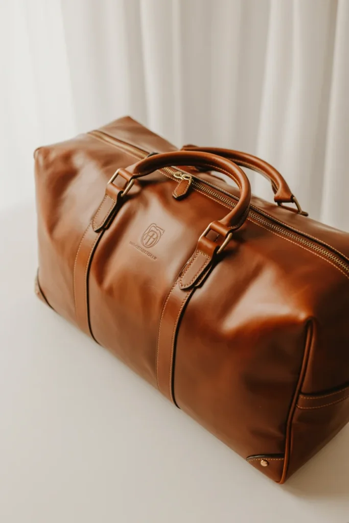 Premium Leather Travel Duffel Bag