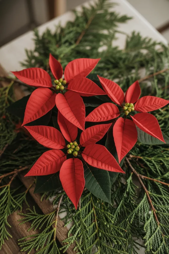 Recycled egg carton poinsettias