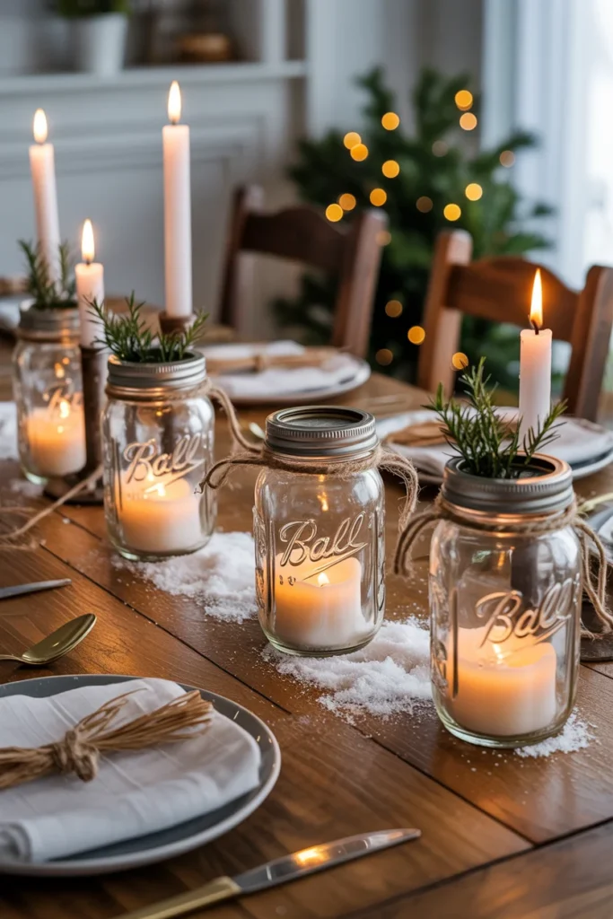 Rustic mason jar candles