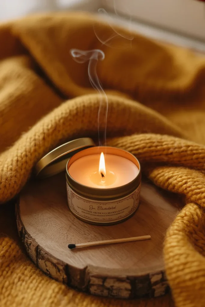 Scented candle travel tin