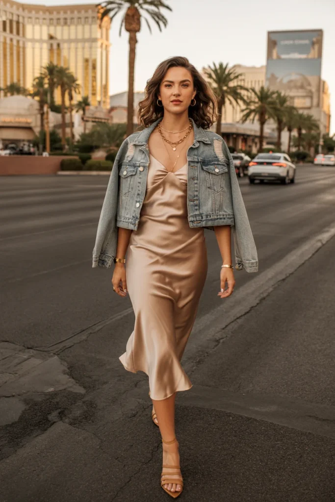 Slip dress Vegas outfit