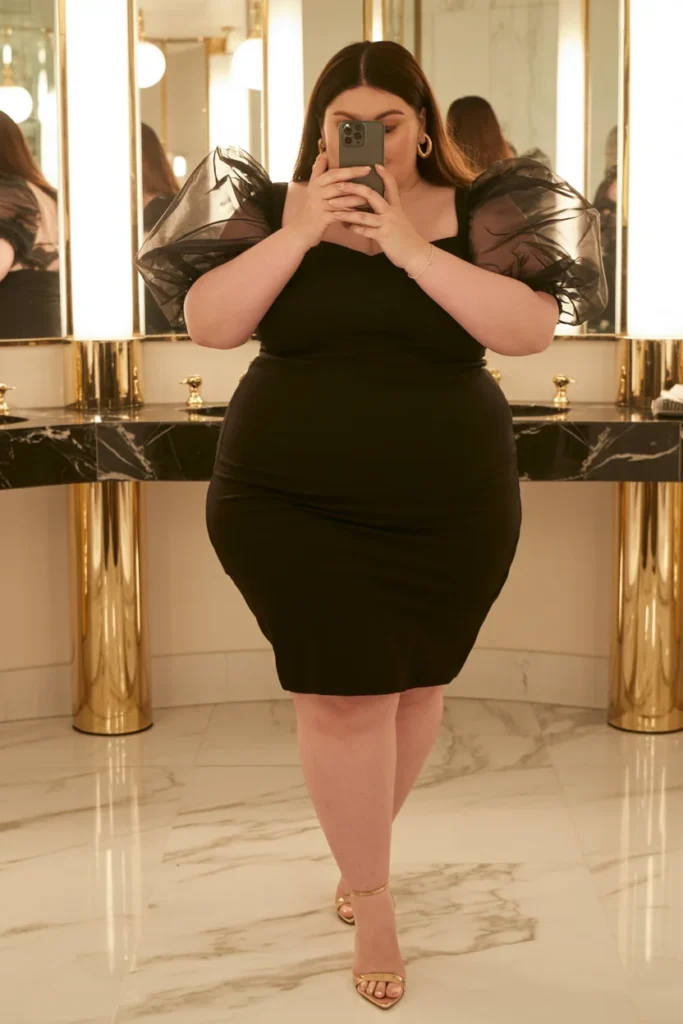 Statement sleeve plus size clubwear