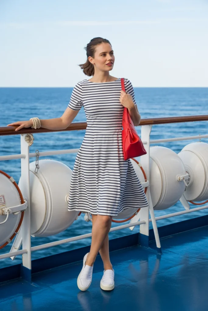Striped dress cruise fashion