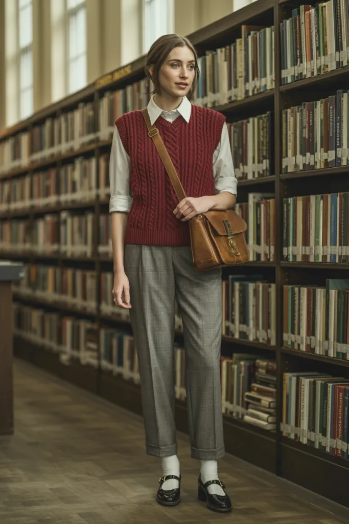 Sweater vest school outfit