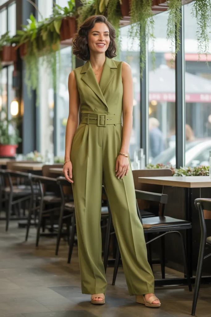 Tailored jumpsuit lunch look