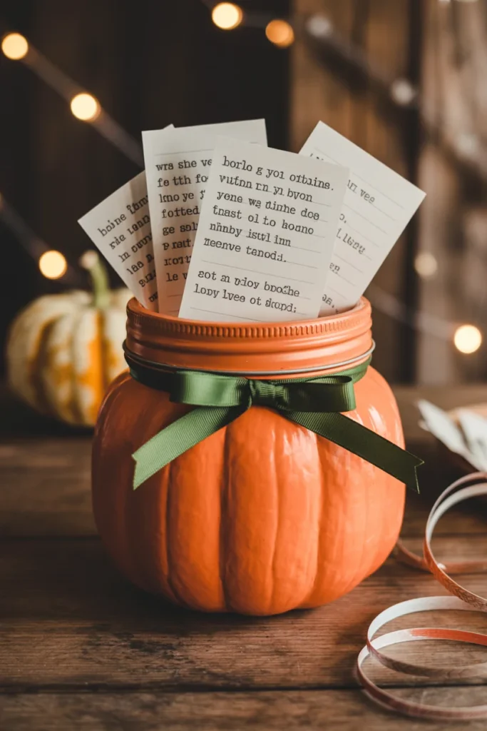 Thankful pumpkin jar craft