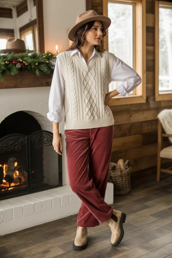 Thrifted style sweater vest