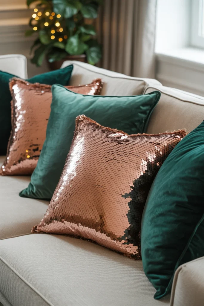 Velvet Christmas throw pillows