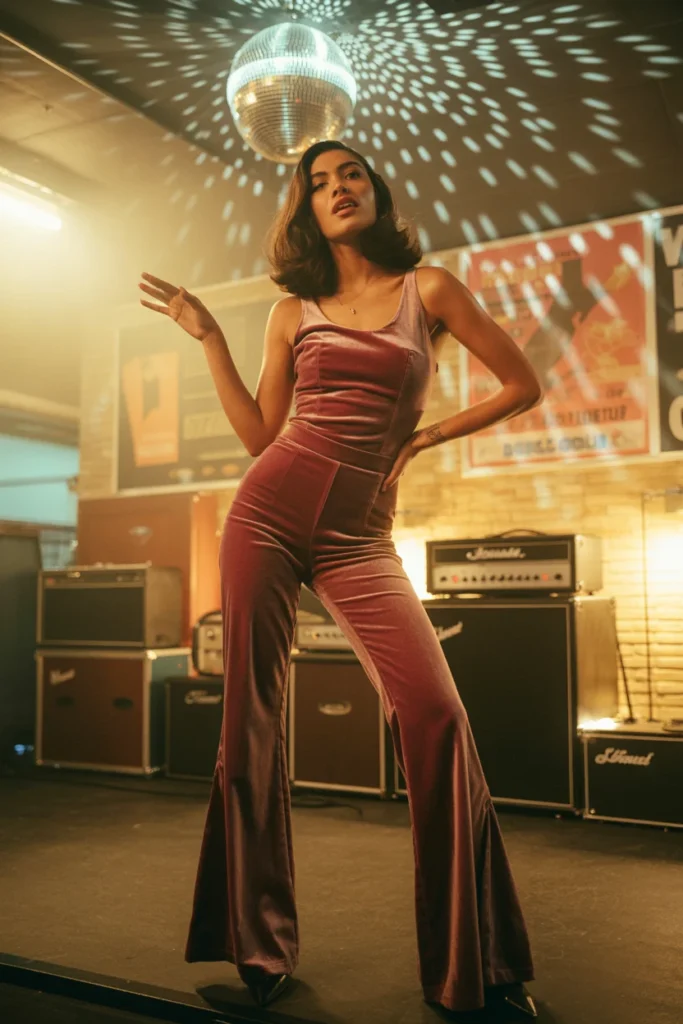 Velvet flared Beyoncé look