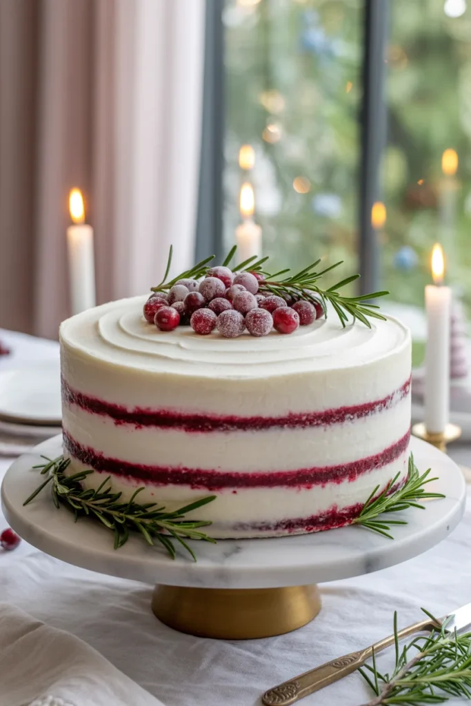 White velvet Christmas cake