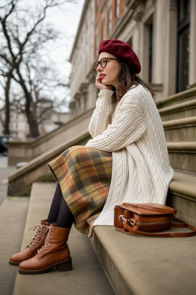 Cozy layered winter look