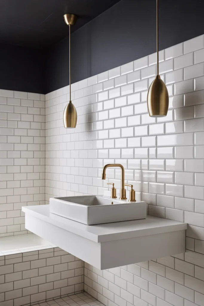 Black ceiling bathroom design