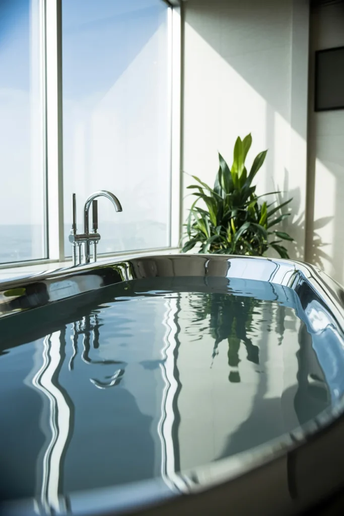 Black freestanding bathtub design